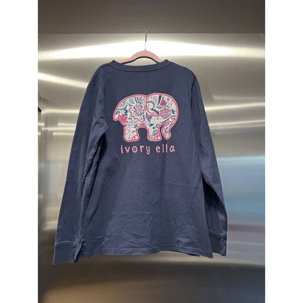 Ivory Ella Long Sleeve Shirt. Size XS Navy